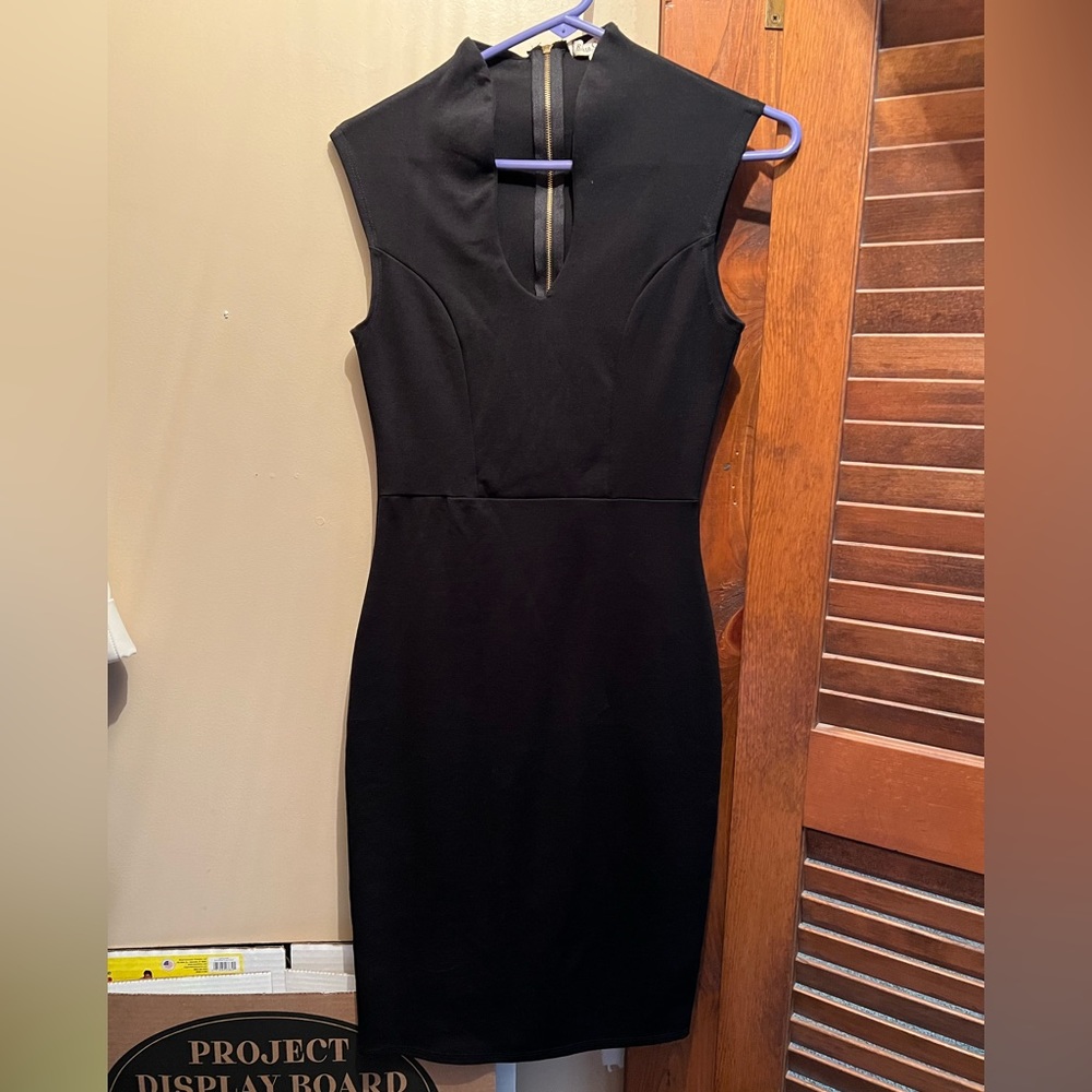 Slimming black pencil dress